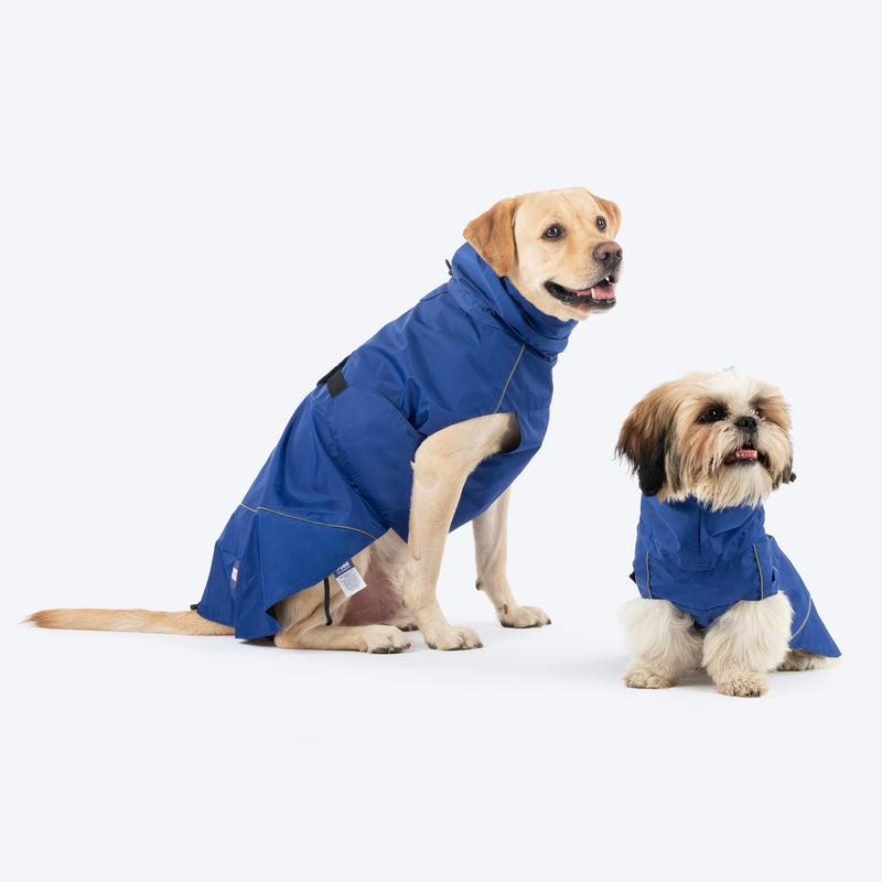 Dash Dog DewDrop Raincoat For Dog - Navy Blue - Heads Up For Tails