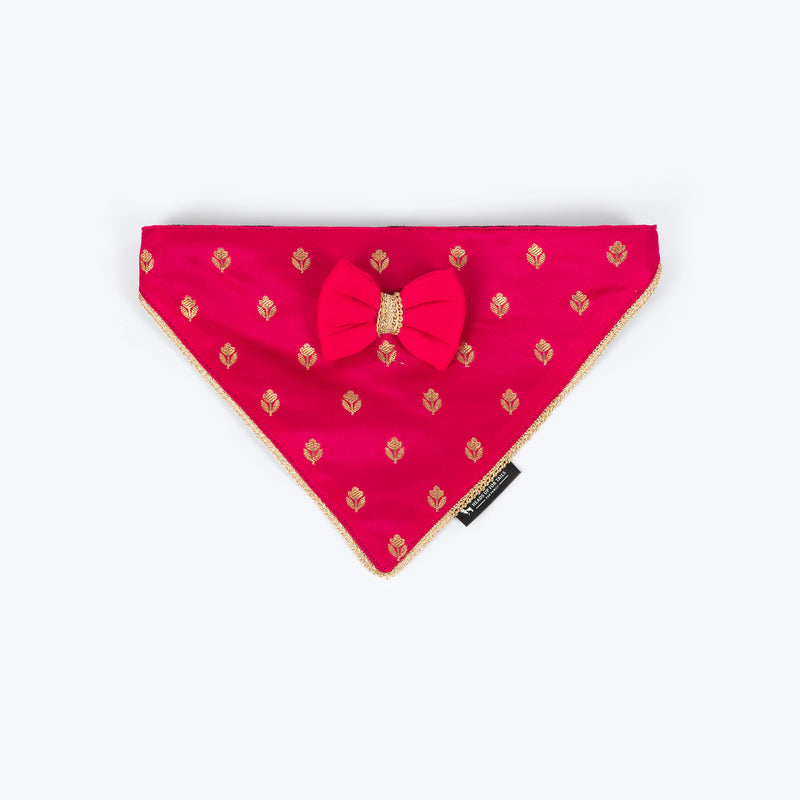 HUFT Shahi Brocade Bandana For Dog - Pink