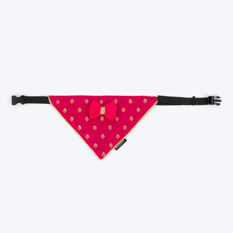 HUFT Shahi Brocade Bandana For Dog - Pink