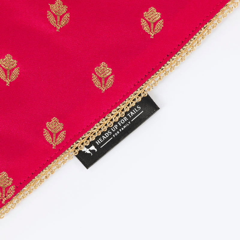 HUFT Shahi Brocade Bandana For Dog - Pink