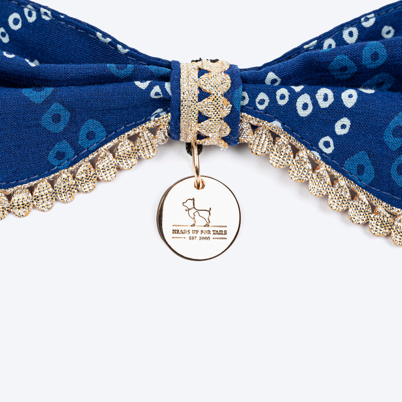 HUFT Bandhani Breeze Scarf For Dog & Cat - Blue - Heads Up For Tails