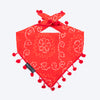 HUFT Bandhani Breeze Knot Bandana For Dog - Red - Heads Up For Tails