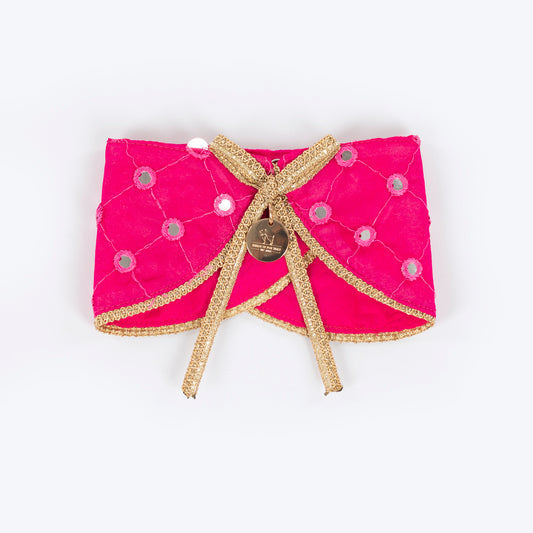HUFT Shahi Sitara Scarf For Pet - Pink