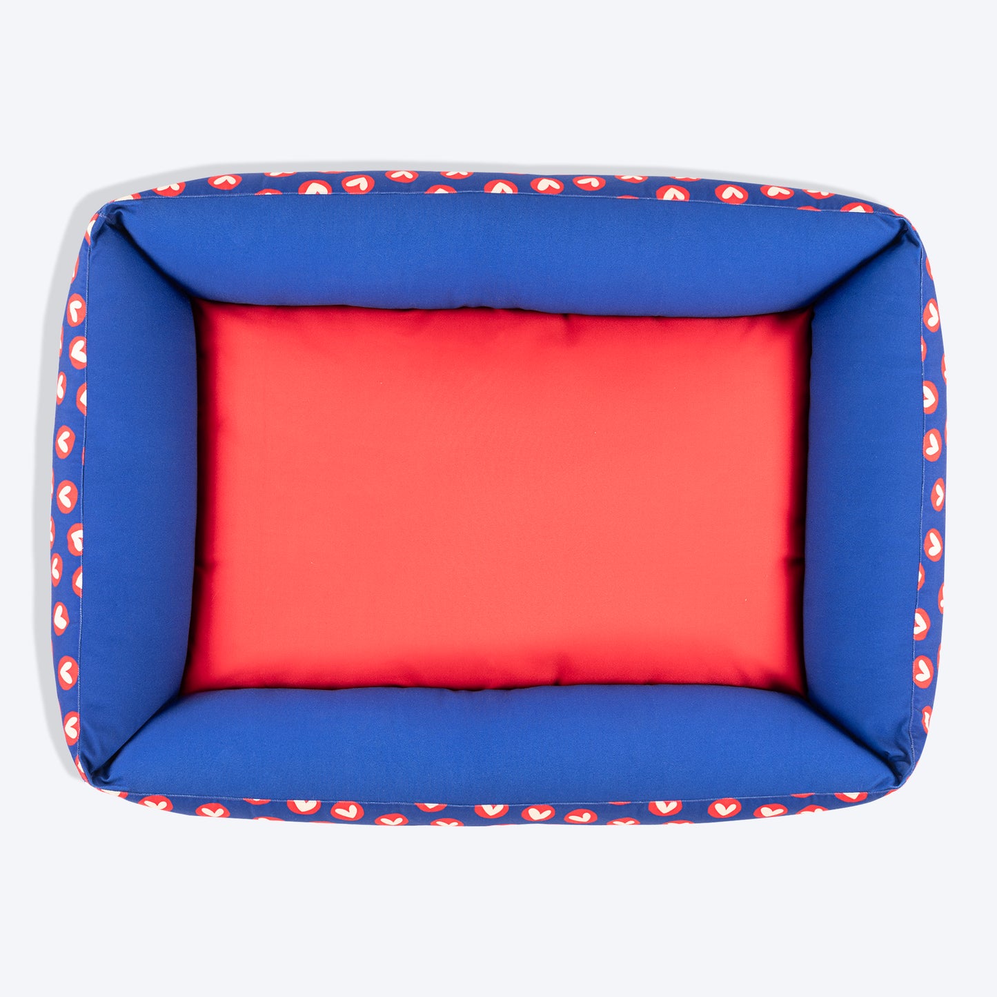 HUFT Cuddle Love Lounger Dog Bed - Red & Navy