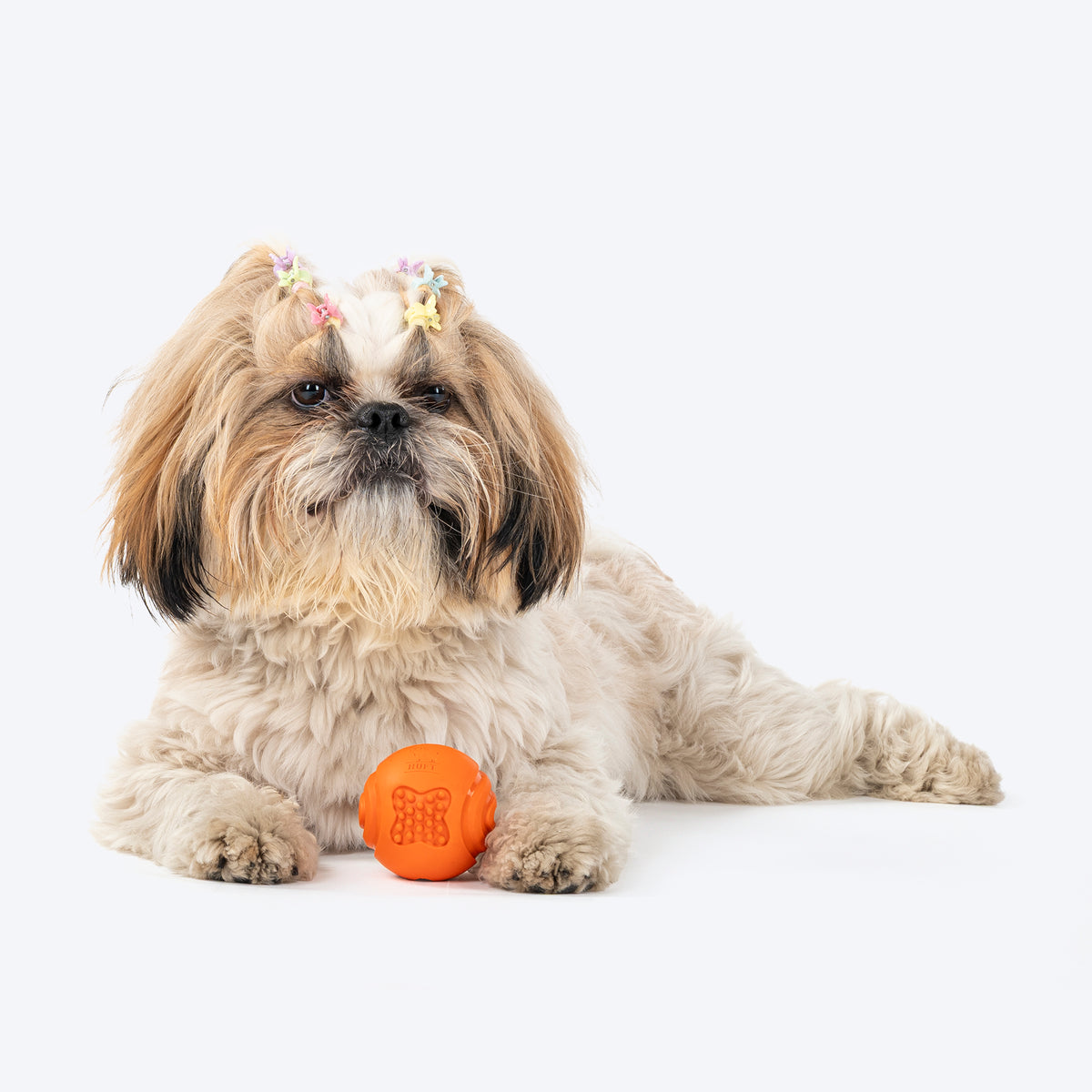 HUFT Chewtastic Mini Feeder Chew Ball For Dog - Orange - Heads Up For Tails