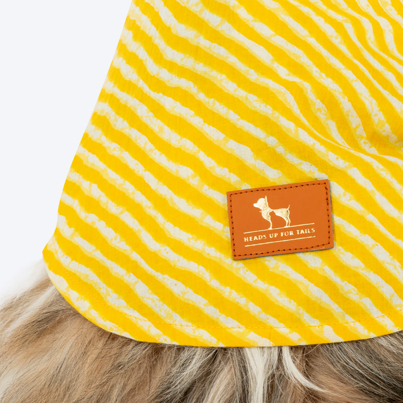 HUFT Pawdhani Leheriya Kurta For Dog - Yellow - Heads Up For Tails