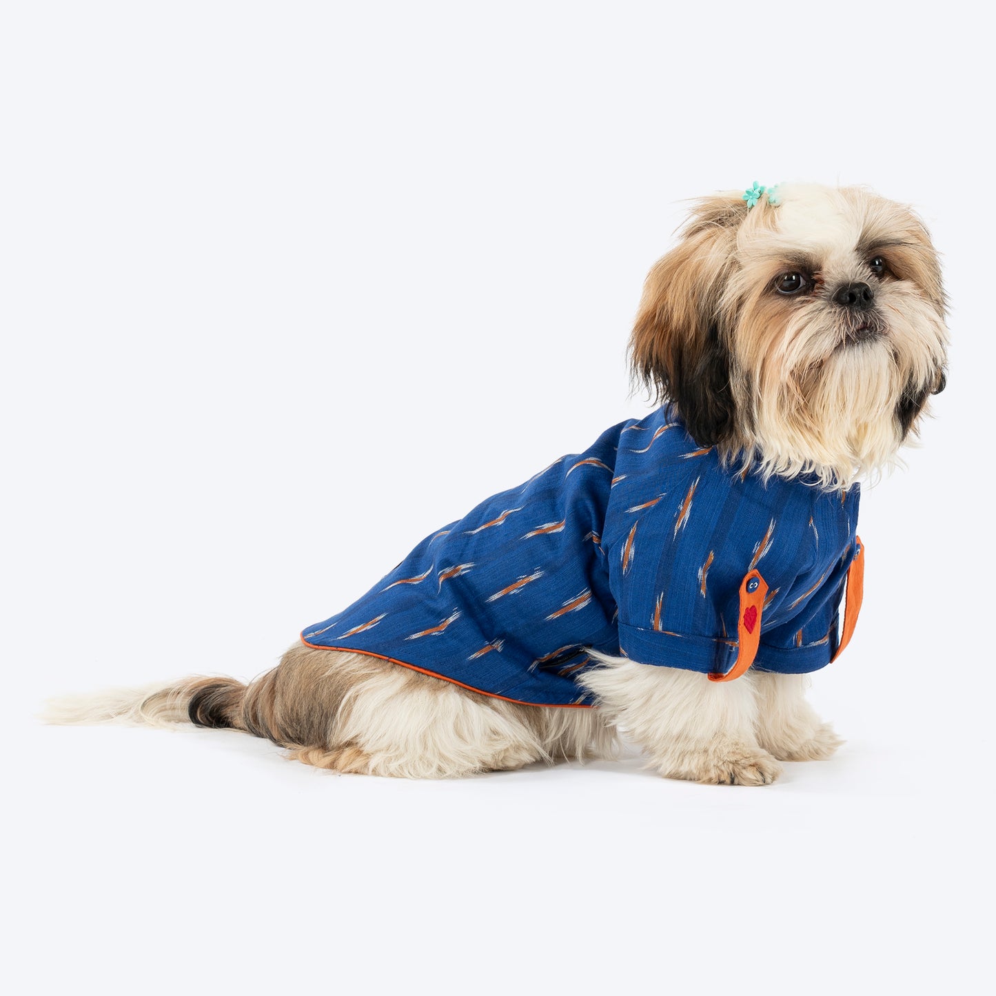 HUFT EthniPaw Ikat Kurta For Dog - Navy Blue