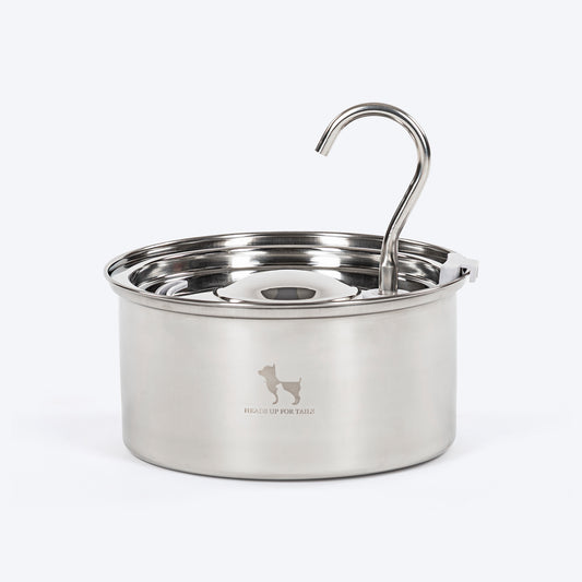 HUFT Stainless Steel Water Fountain For Dog & Cat - Heads Up For Tails