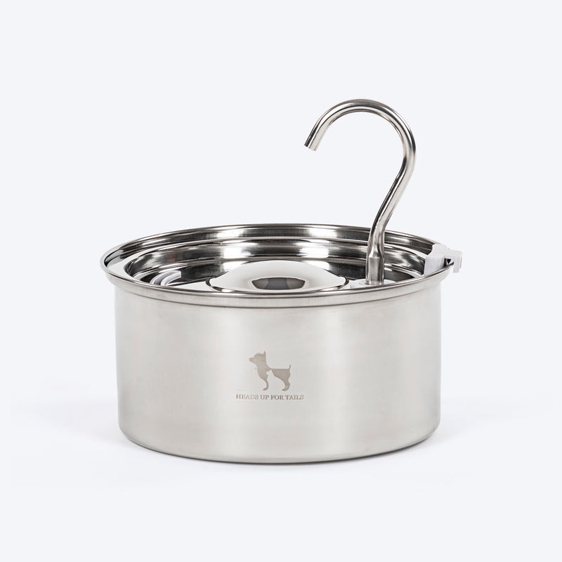 HUFT Stainless Steel Water Fountain For Dog & Cat - Heads Up For Tails