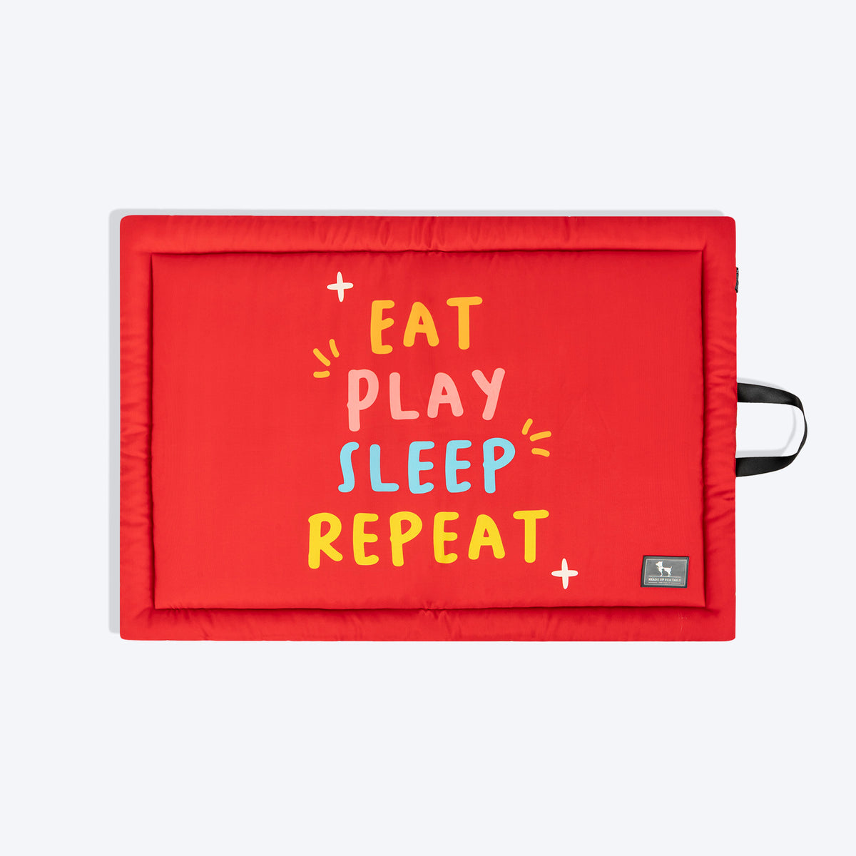 HUFT Eat Sleep Play Repeat Mat For Dog - Red - Heads Up For Tails