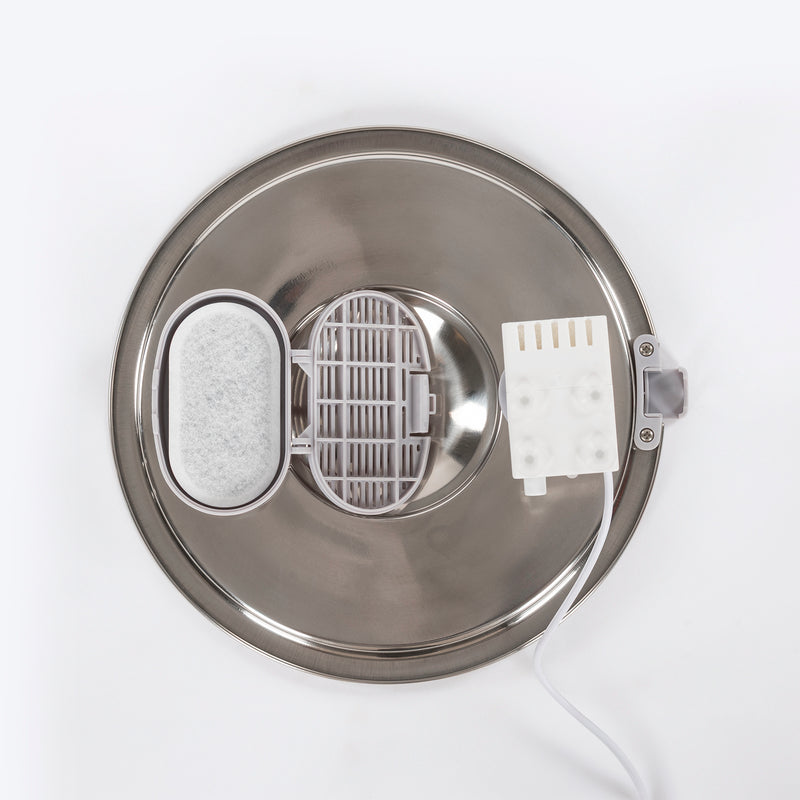HUFT Stainless Steel Water Fountain For Dog & Cat - Heads Up For Tails
