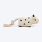 TLC Rubber Cow With Rope Chew Toy For Dog - Black & White