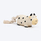 TLC Rubber Cow With Rope Chew Toy For Dog - Black & White