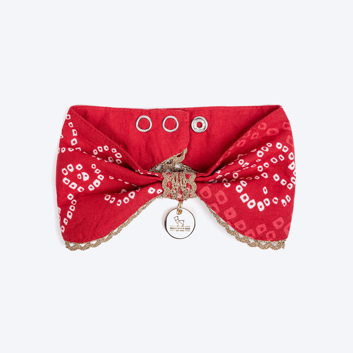 HUFT Bandhani Breeze Scarf For Dog & Cat - Red - Heads Up For Tails