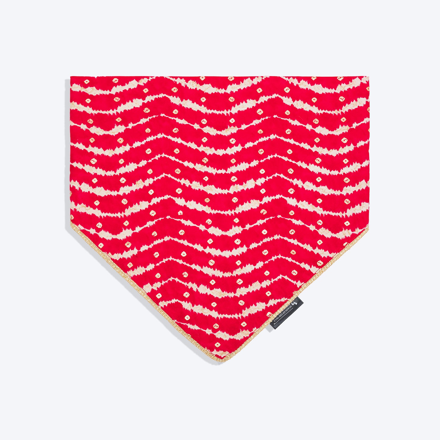 HUFT Leheriya Luxe Knot Bandana For Dog - Pink