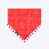HUFT Bandhani Breeze Knot Bandana For Dog - Red - Heads Up For Tails