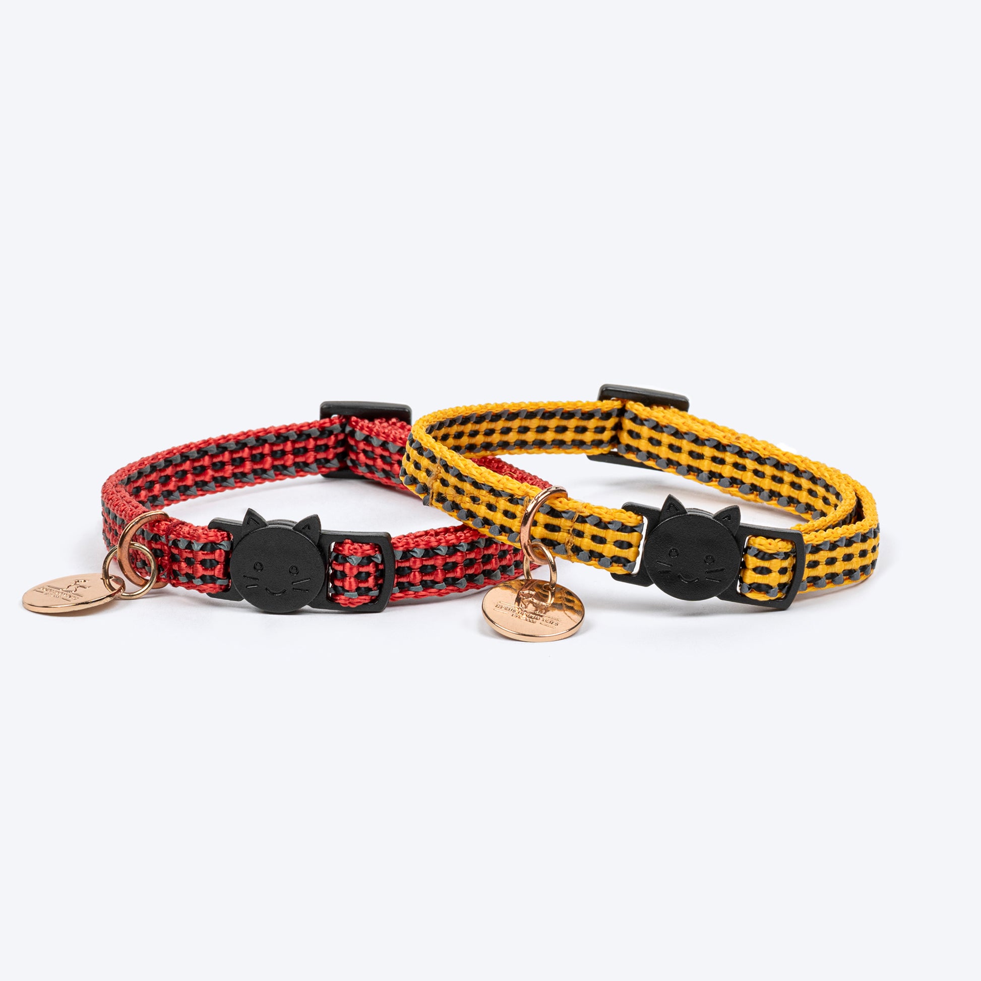 HUFT Reflective Collar For Cat - Red & Yellow - 2 pcs - Heads Up For Tails