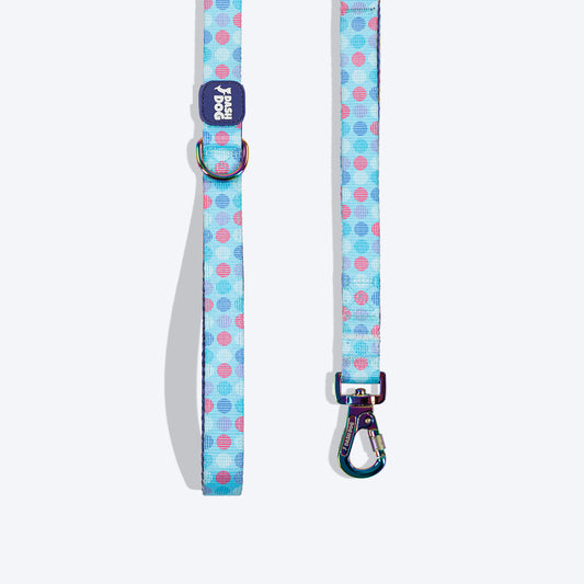 Dash Dog Circle Print Leash - Aqua Blue & Lavender