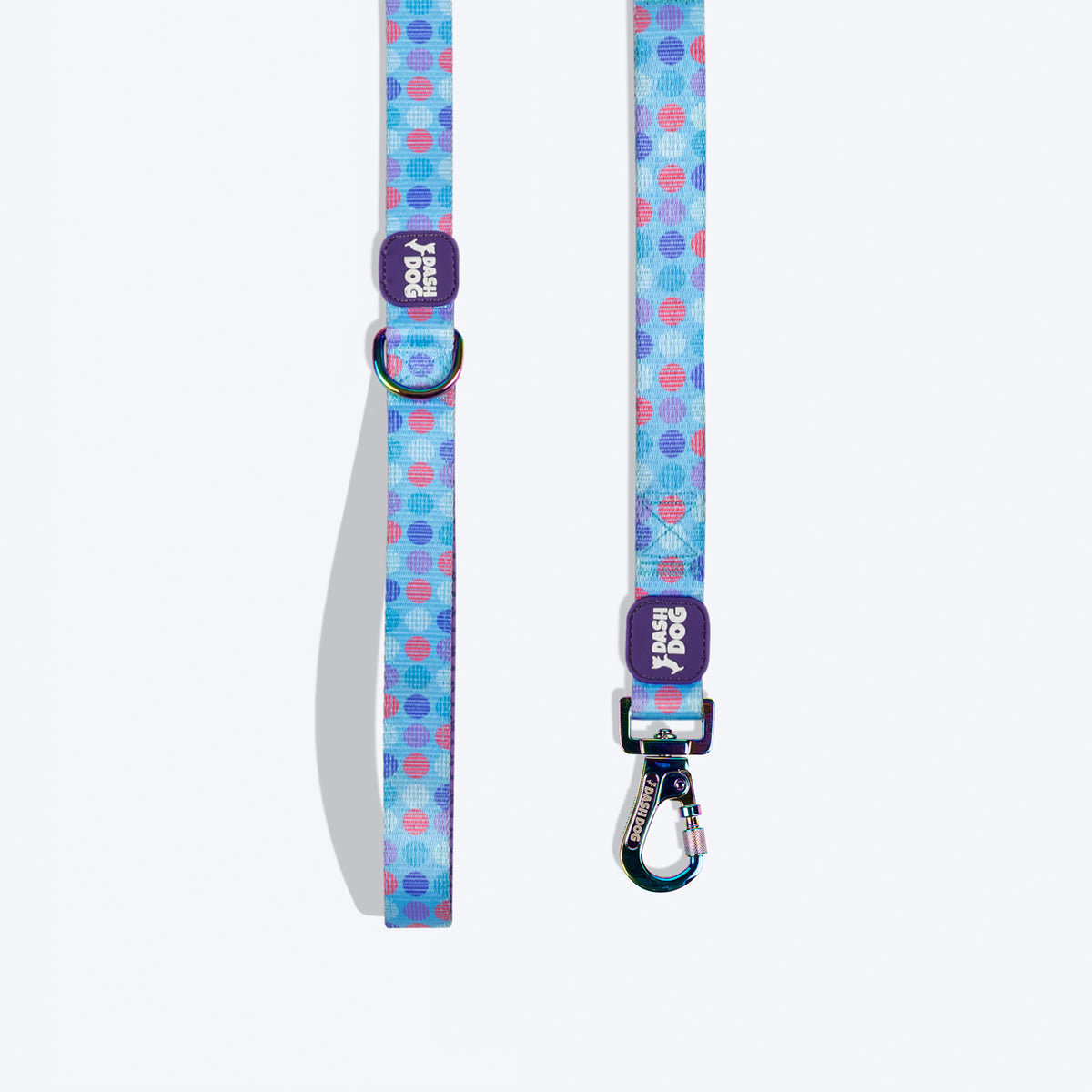 Dash Dog Circle Printed Leash - Aqua Blue & Lavender