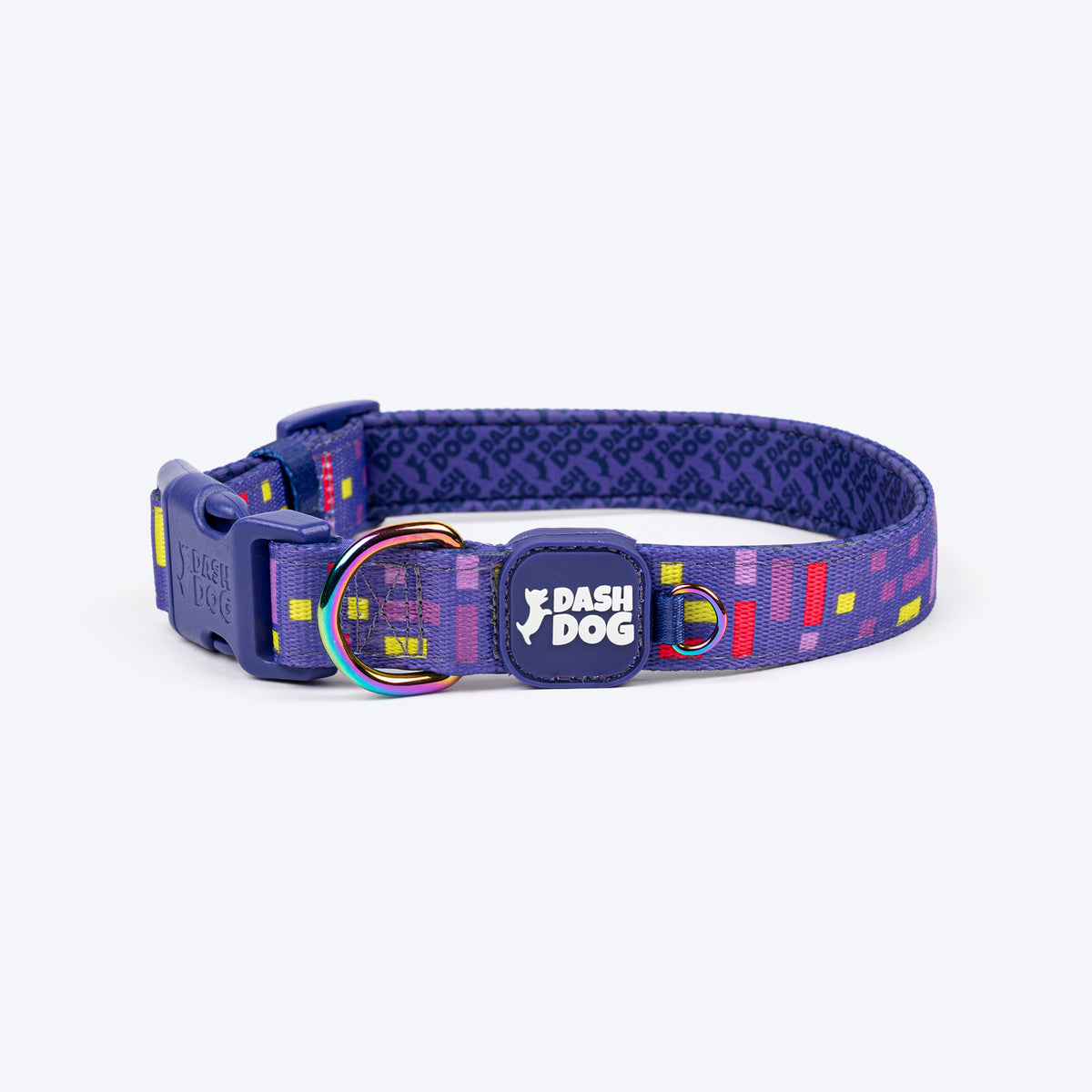 Dash Dog Pixel Padded Collar For Dog - Purple - Heads Up For Tails
