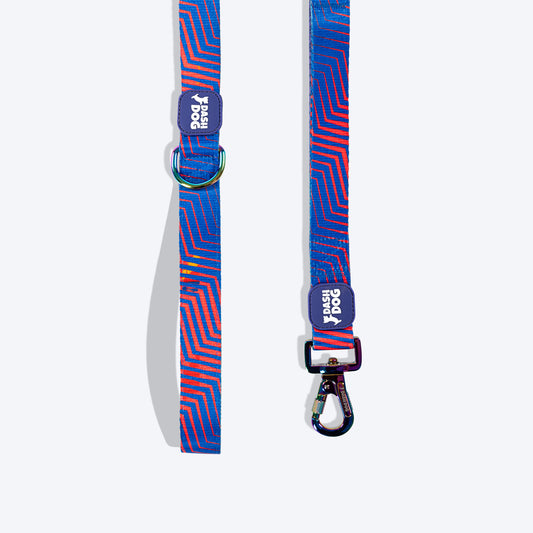 Dash Dog Chevron Dual Handle Leash For Dog - Purple - Heads Up For Tails