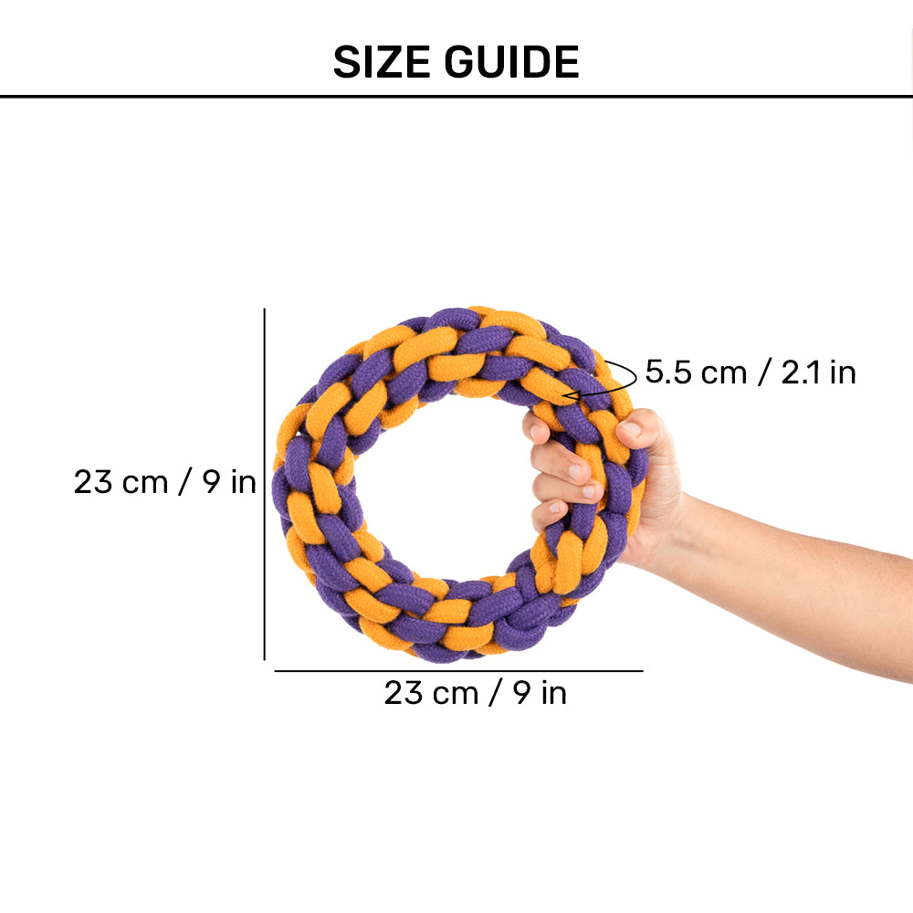 Dash Dog Round Trip Rope Dog Toy - Mustard & Violet_10