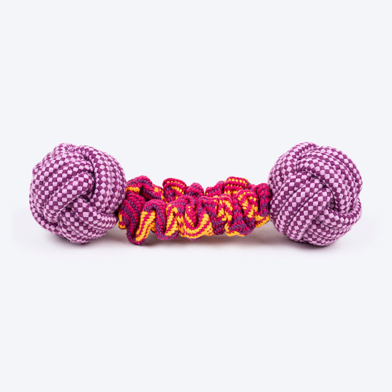 Dash Dog Double Trouble Bungee Rope Toy For Dog - Pink - Heads Up For Tails
