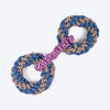 Dash Dog Double Donut Bungee Rope Toy For Dog - Blue - Heads Up For Tails