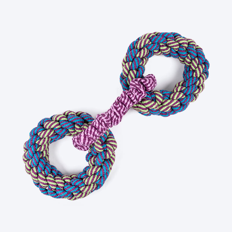 Dash Dog Double Donut Bungee Rope Toy For Dog - Blue - Heads Up For Tails