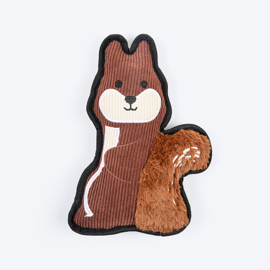 Dash Dog Squeaky Squirrel Plush Toy for Dog - Brown