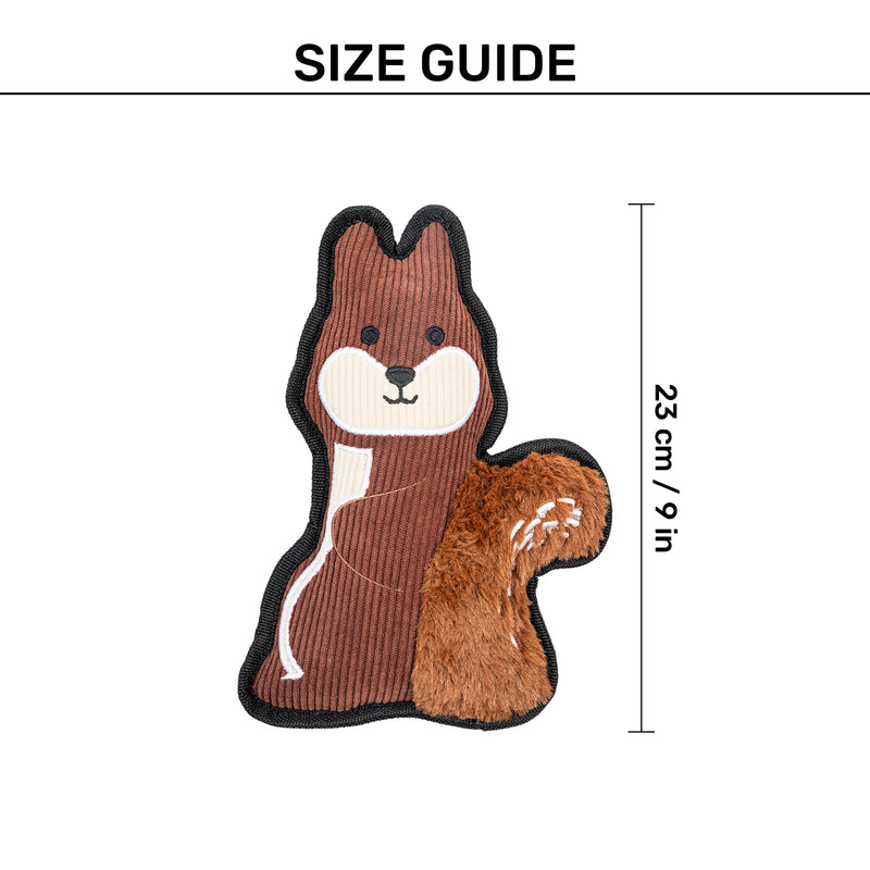 Dash Dog Squeaky Squirrel Plush Toy for Dog - Brown - Heads Up For Tails