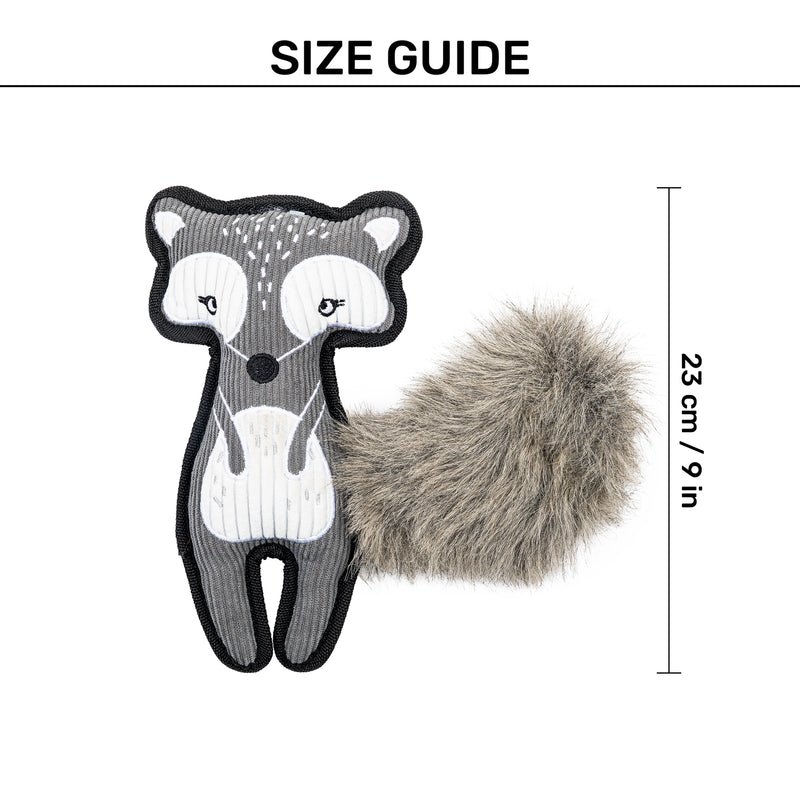 Dash Dog Forest Fox Plush Toy For Dog - Grey - Heads Up For Tails