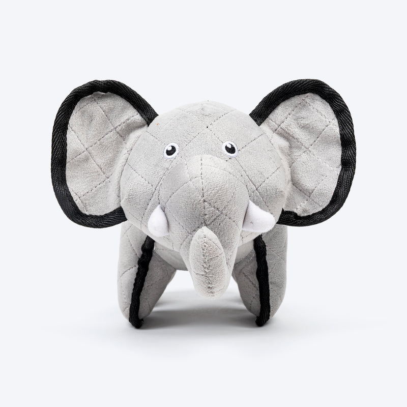 Dash Dog Crinkly Elephant Plush Toy for Dog - Grey - Heads Up For Tails