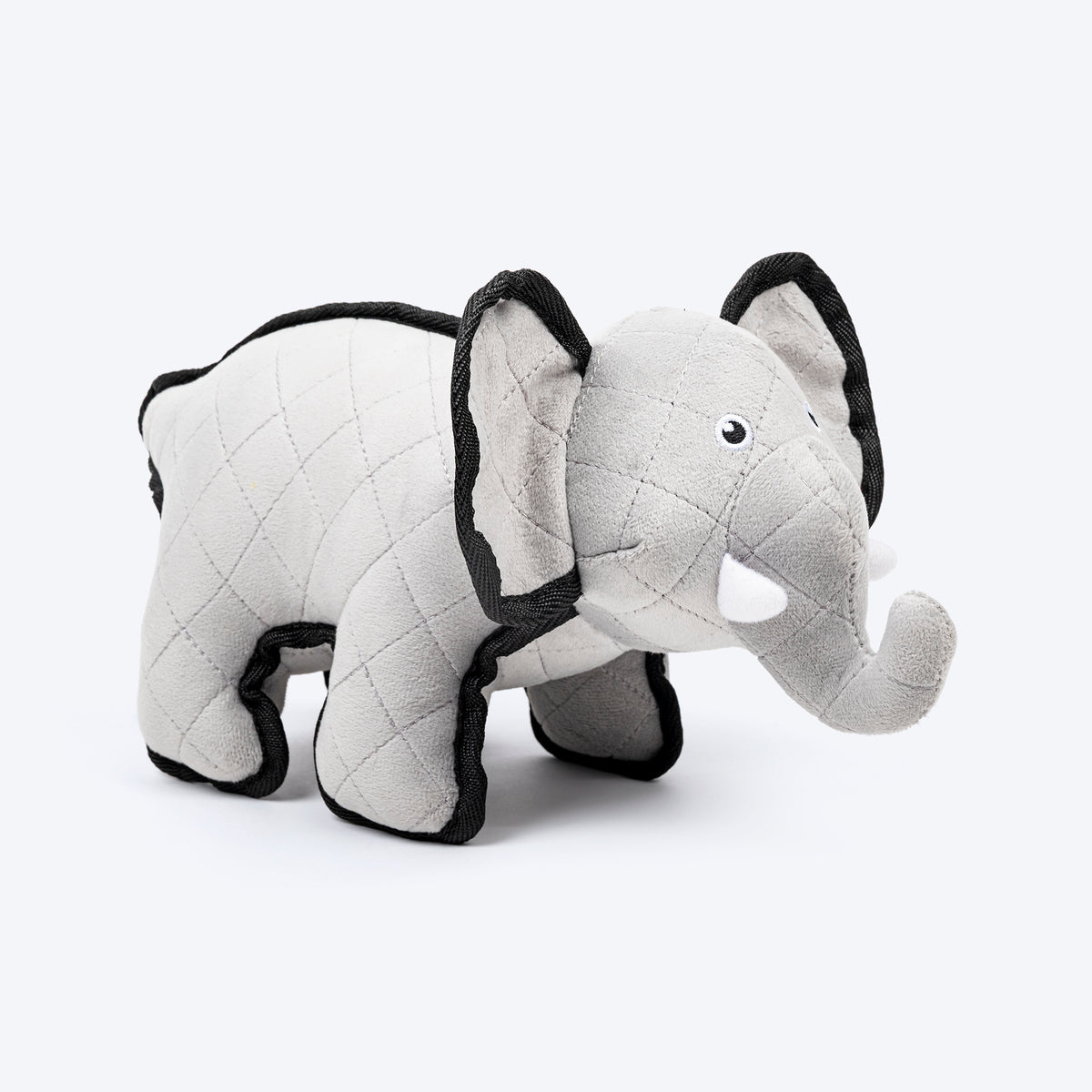 Dash Dog Crinkly Elephant Plush Toy for Dog - Grey - Heads Up For Tails