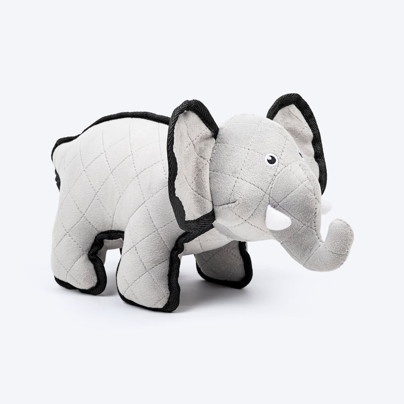 Dash Dog Crinkly Elephant Plush Toy for Dog - Grey - Heads Up For Tails