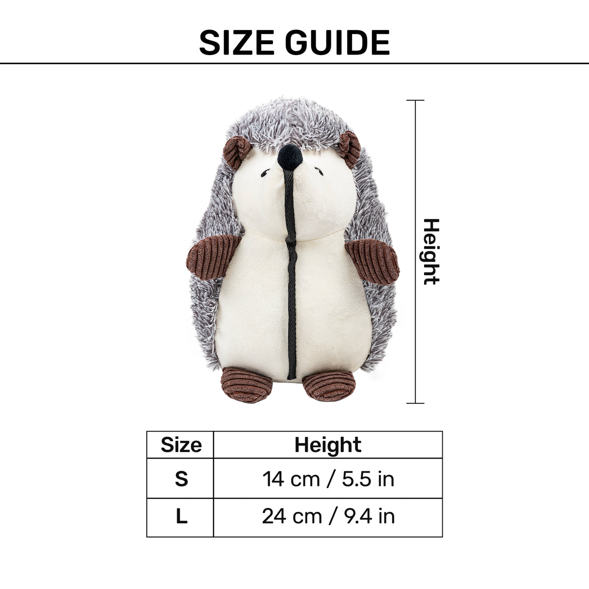 Dash Dog Harry The Hedgehog Toy For Dog - Grey - Heads Up For Tails