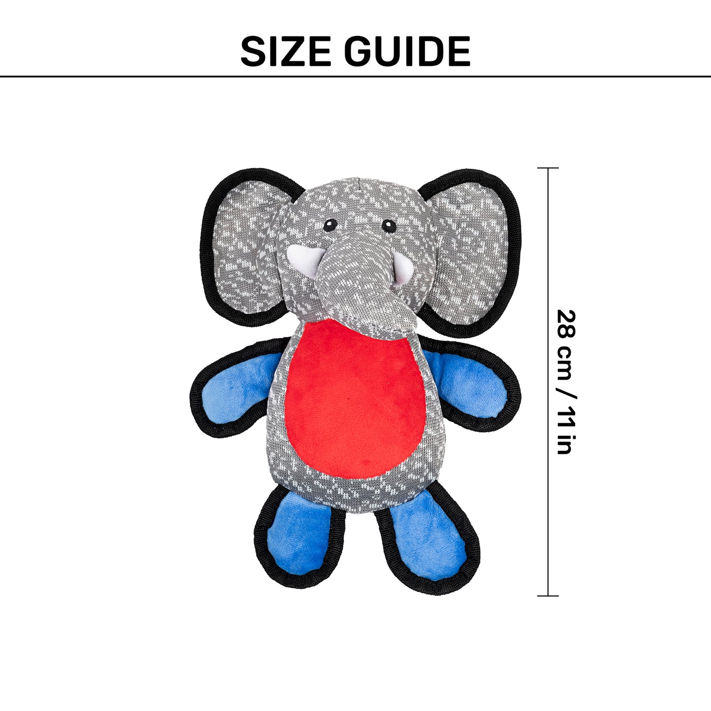 Dash Dog Wiggly Ellie Plush Toy for Dog - Grey
