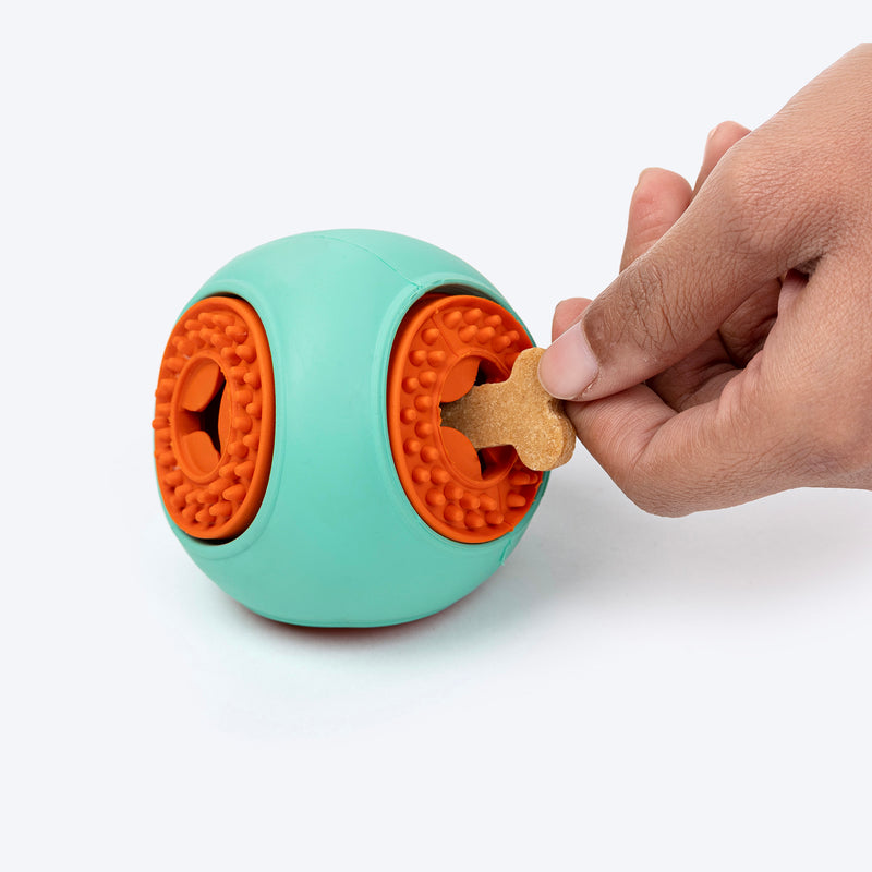 Dash Dog Quadrafun Chew Toy For Dog - Blue & Orange - Heads Up For Tails