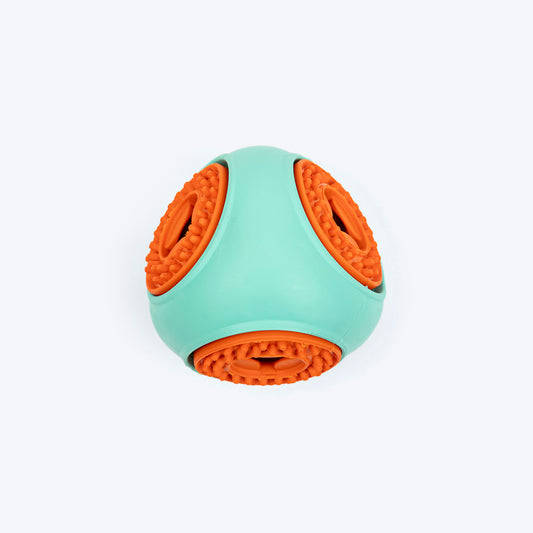 Dash Dog Quadrafun Chew Toy For Dog - Blue & Orange - Heads Up For Tails