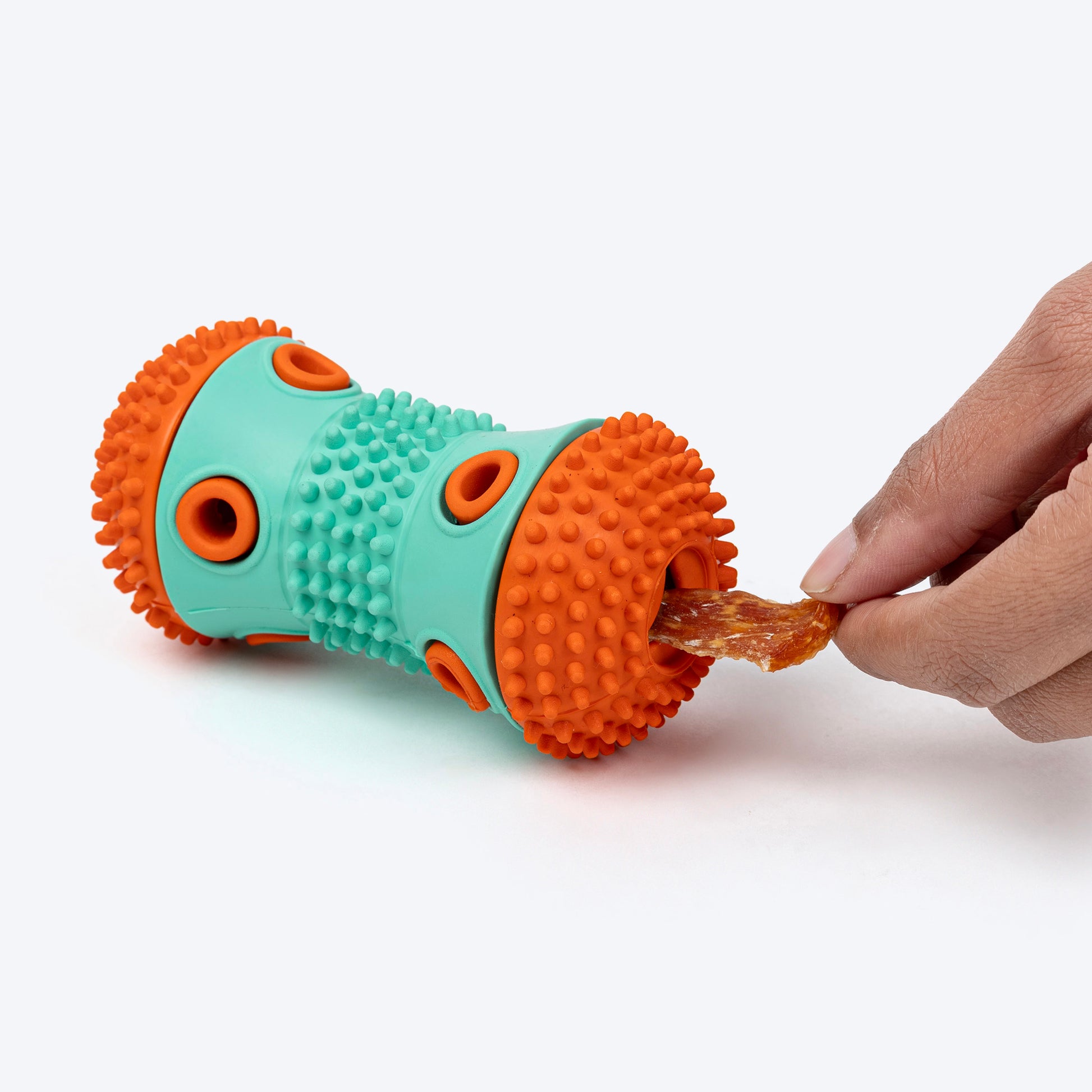 Dash Dog Dumbbell Treat Chew Toy For Dog - Blue & Orange - Heads Up For Tails