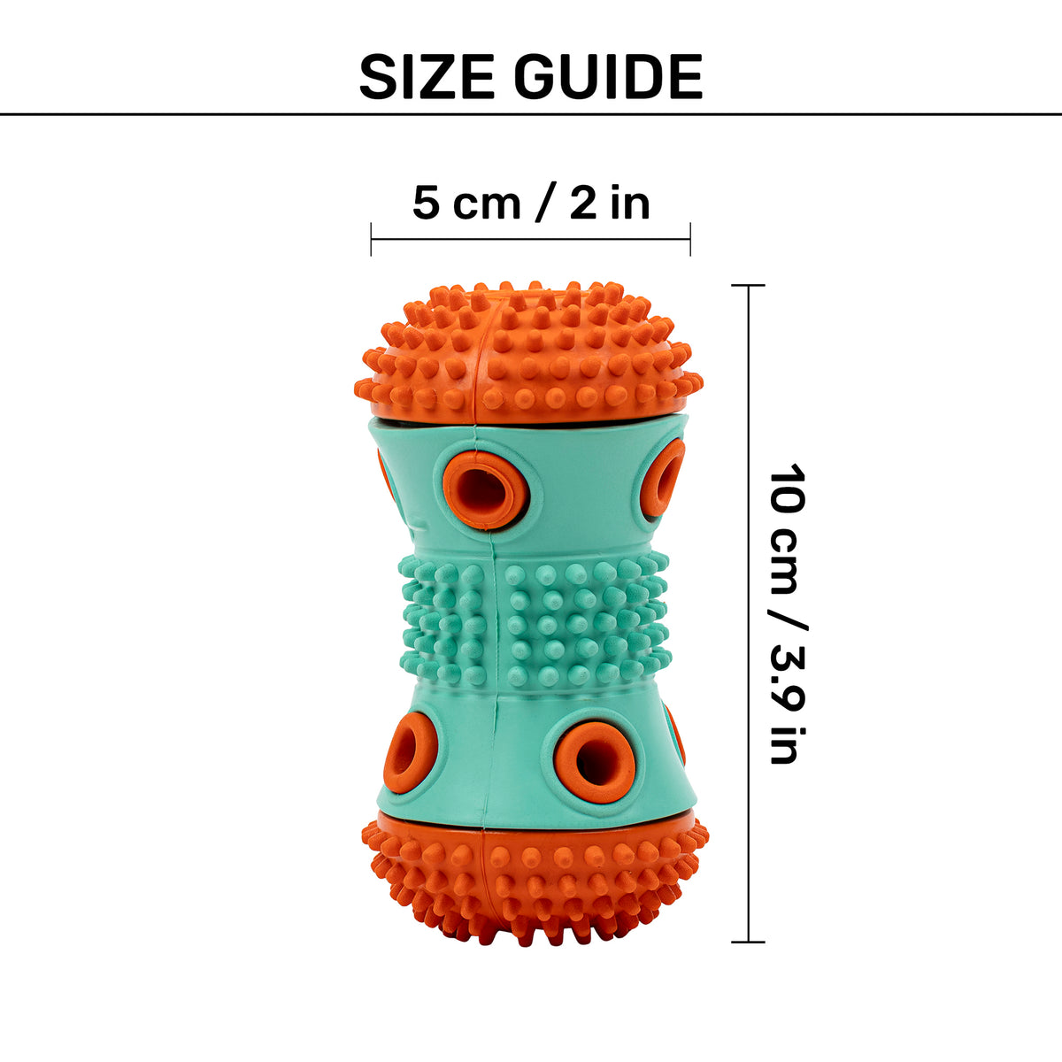 Dash Dog Dumbbell Treat Chew Toy For Dog - Blue & Orange - Heads Up For Tails