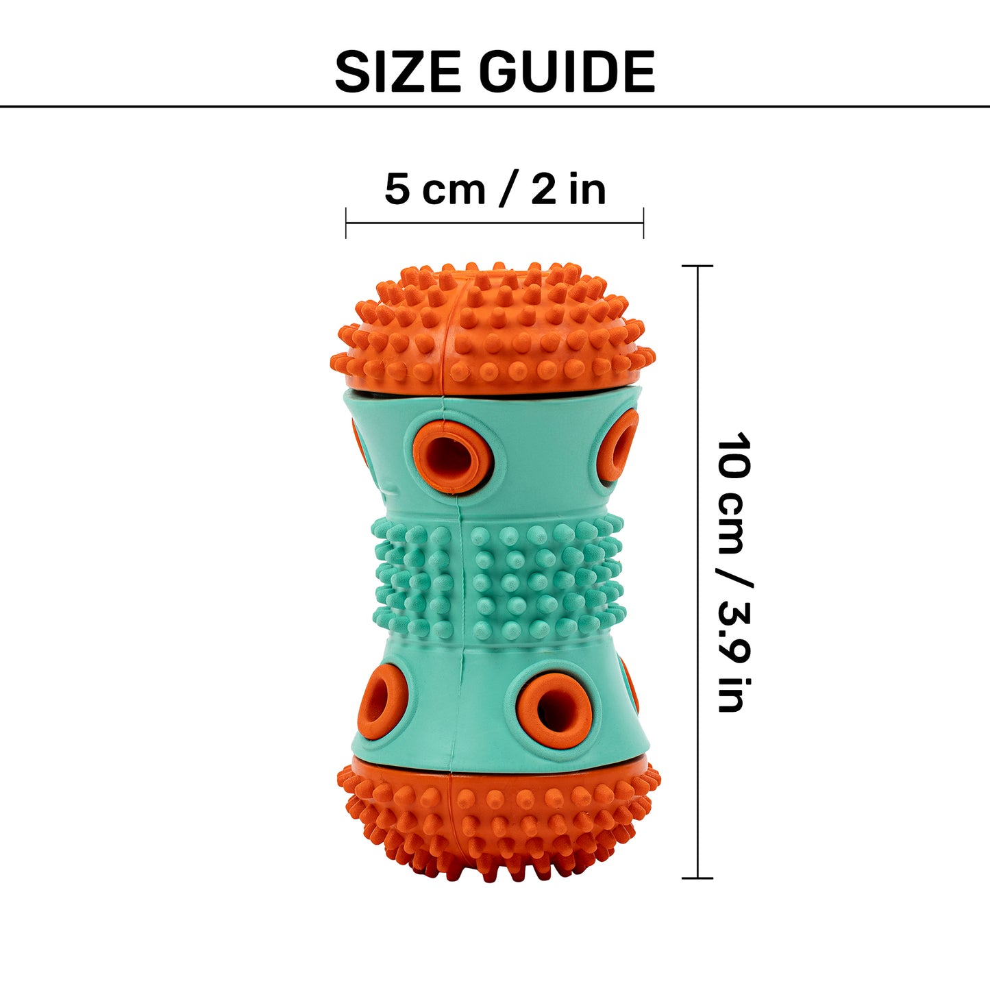 Dash Dog Dumbbell Treat Chew Toy For Dog - Blue & Orange - Heads Up For Tails