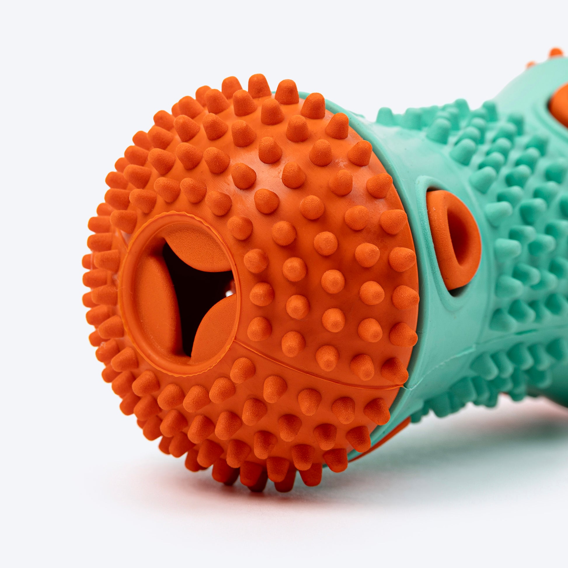 Dash Dog Dumbbell Treat Chew Toy For Dog - Blue & Orange - Heads Up For Tails