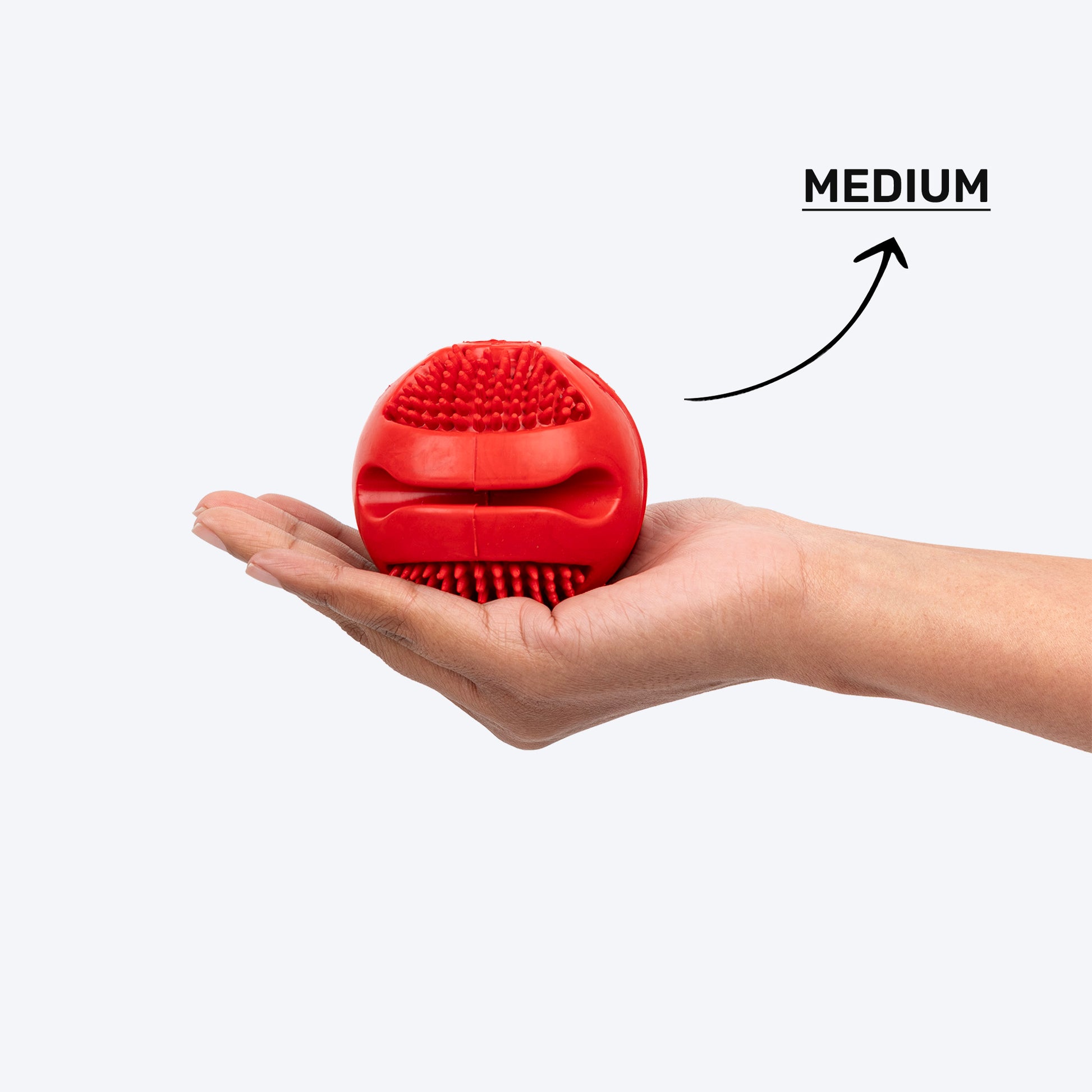 Dash Dog Spikey Snacker Chew Ball Dog Toy - Red - Heads Up For Tails