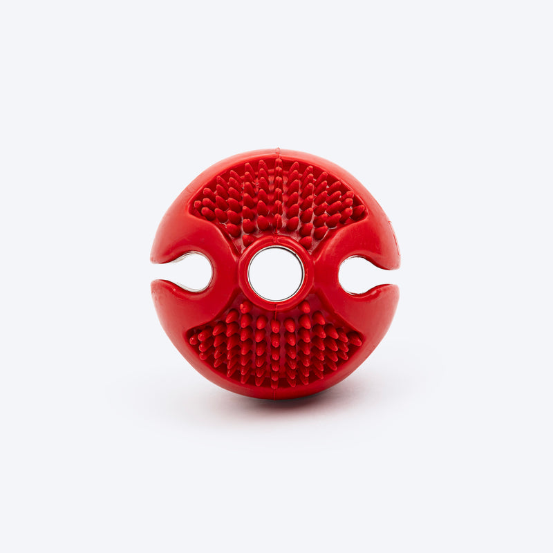 Dash Dog Spikey Snacker Chew Ball Dog Toy - Red - Heads Up For Tails