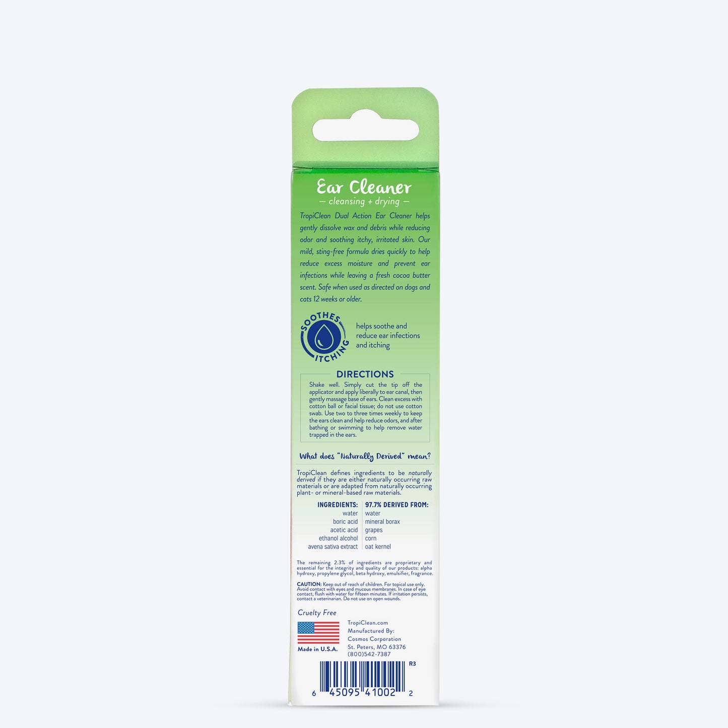 TropiClean Dual Action Ear Cleaner for Pets (Cleansing + Drying) - 118 ml - Heads Up For Tails