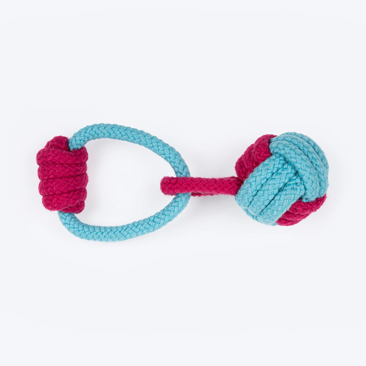 Dash Dog Tugger Ball Rope Toy For Dog - Light Blue &amp; Pink