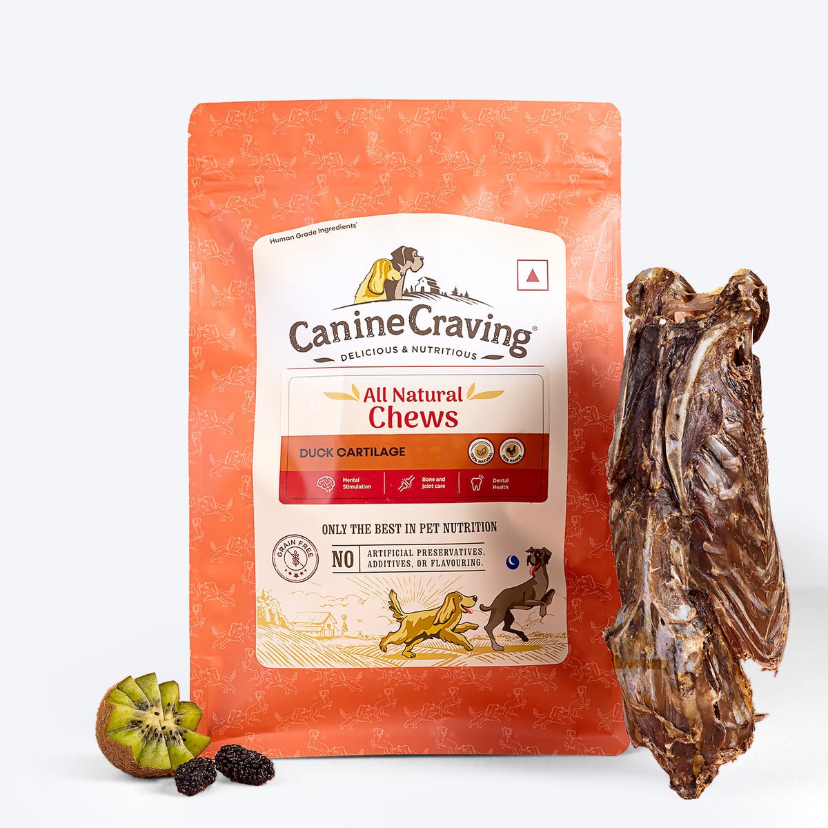 Canine Craving Duck Chew - Whole Cartilage Dog Chew Treat - 1 Pc - Heads Up For Tails
