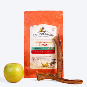 Canine Craving Dehydrated Grass-fed Herb Lamb Trachea Dog Treat - 2 Pieces (30g) - Heads Up For Tails