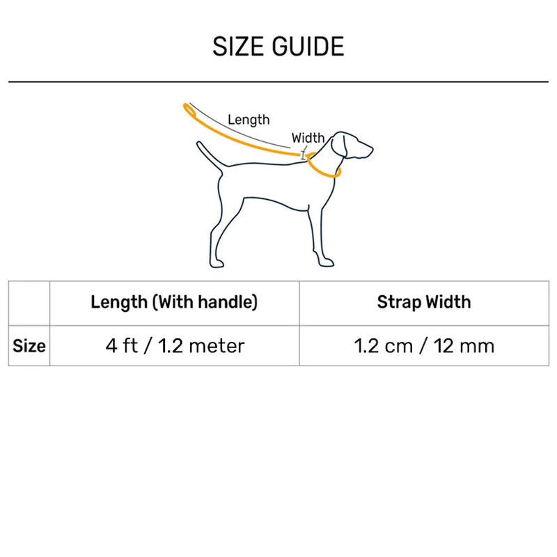 HUFT Basic Rope Leash For Dog - Neon - 4 ft - Heads Up For Tails